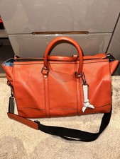 Ted Baker Men's RADICAL Duffle Bag Burnt Orange Leather Smart Travel Gym Work
