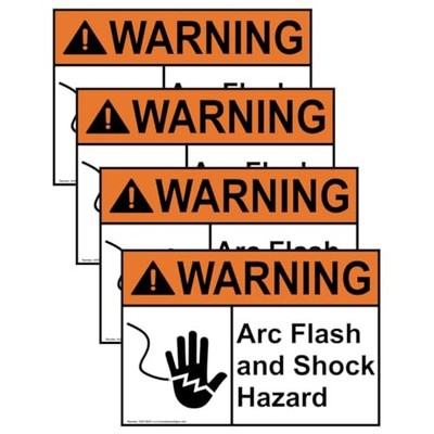 .com Warning Arc Flash and Shock Hazard ANSI Safety Label Decal, 5x3.5 inch 4 