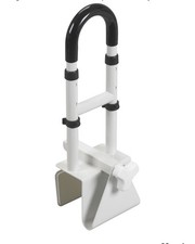 Drive Medical Adjustable Bathtub Grab Bar Safety Rail White 300lb Senior