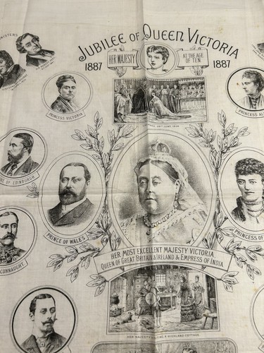 Antique Queen Victoria Commemorative Linen - Picture 4 of 7