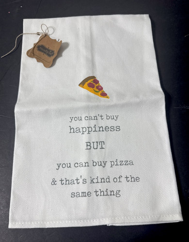 Mud Pie Pizza Lovers Funny Icon Tea Towel 100% Cotton Kitchen Hand Towel 2018