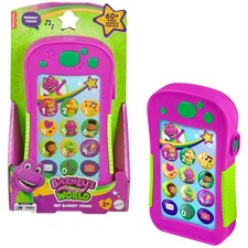 Fisher-Price Barney World Hey Barney Phone Musical Toddler Toy with Lights Sound