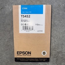 New Genuine Epson T5452 Cyan Ink Stylus Pro 7600/9600, 110ml 07/2016