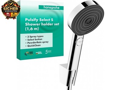 hansgrohe Duschset Pulsify Select S, Duschkopf mit Schlauch und Halterung,