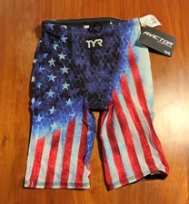 TYR Avictor Supernova USA High Waist Jammer Tech Suit Mens Size 34 NEW