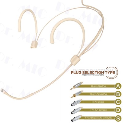 Mikrofon Kopfbügel verstellbar 2V-10VDC für kabelloses System Headset Mic