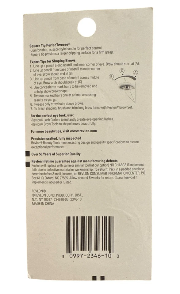 #2346-10 Revlon Perfectweeze mango de tijera punta cuadrada para modelado preciso de cejas Foto 2 de 2