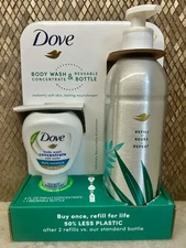 Dove Daily Moisture Body Wash Refill Concentrate & Reusable Aluminum Bottle