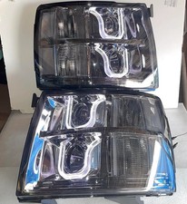 Chevy Silverado Smoked Headlights CHEVY SILVERADO SMOKED PROJECTOR LED HEADLIGHTS FOR 2007 TO 2013
