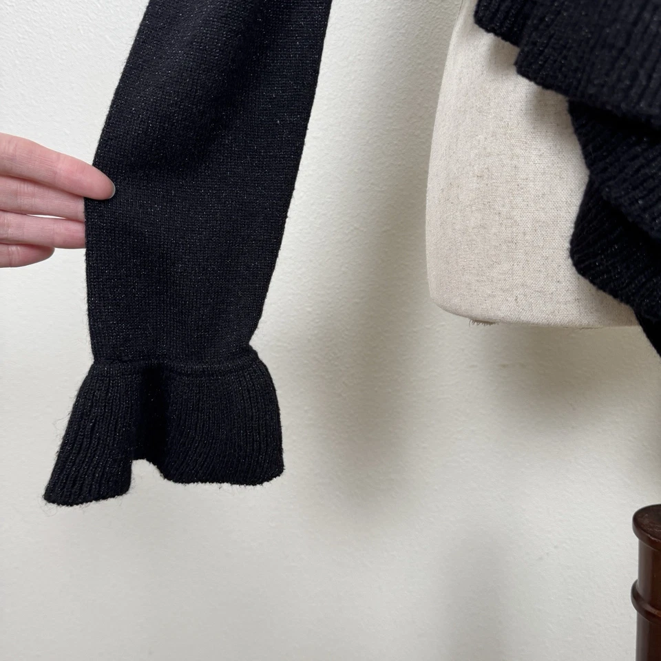 INC International Sweater Womens Medium Black Angora Silk Witchy Vamp Y2K Goth - Image 4 of 4