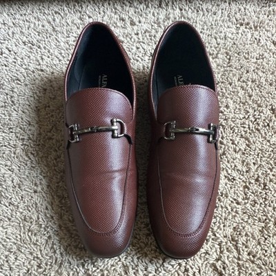 Alfani Otis Men's Brown Loafer Dress Shoes Metal Bit Memory Foam Size 12M