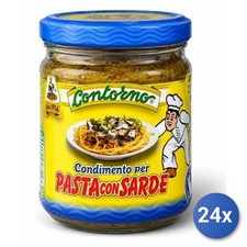 24x Contorno Pasta Topping Sauce With Sardines 195 g Glass Jar