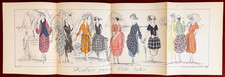 Pochoir stampa Gazette du Bon Ton ~ maggio 1920 n. 4 ~ Accappatoi Raoul Dufy Ete