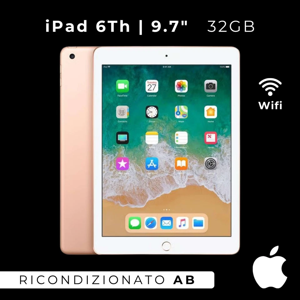 Apple Ipad 6Th 9.7" 32Gb Oro Grado AB Accesorios Gar. 12 Meses Recertificado - Imagen 2 de 4