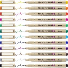  12 Colors 05 Micro, Fineliner Pen Set Ink, Fine Point Pen,Multi-liner, Sket...