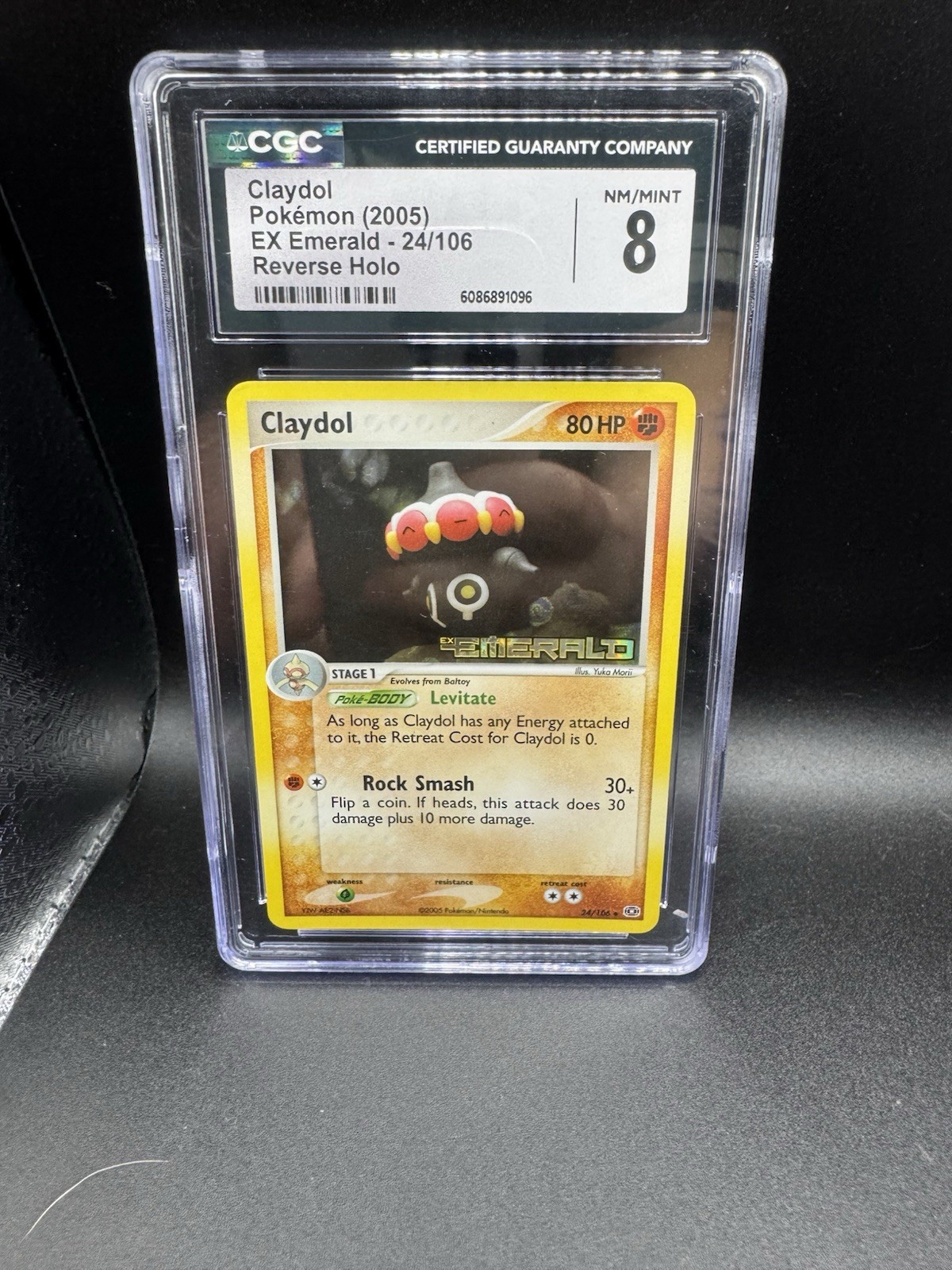Claydol 24/106 Emerald Reverse Holo Stamped Graded CGC 8 Pokemon Card