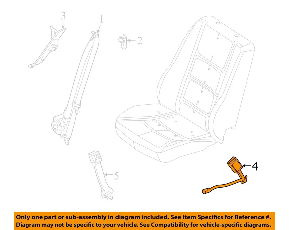 Cinturón de seguridad cubo delantero hebilla de conductor compatible con 09-10 FLEX 10243551 Foto 4 de 4