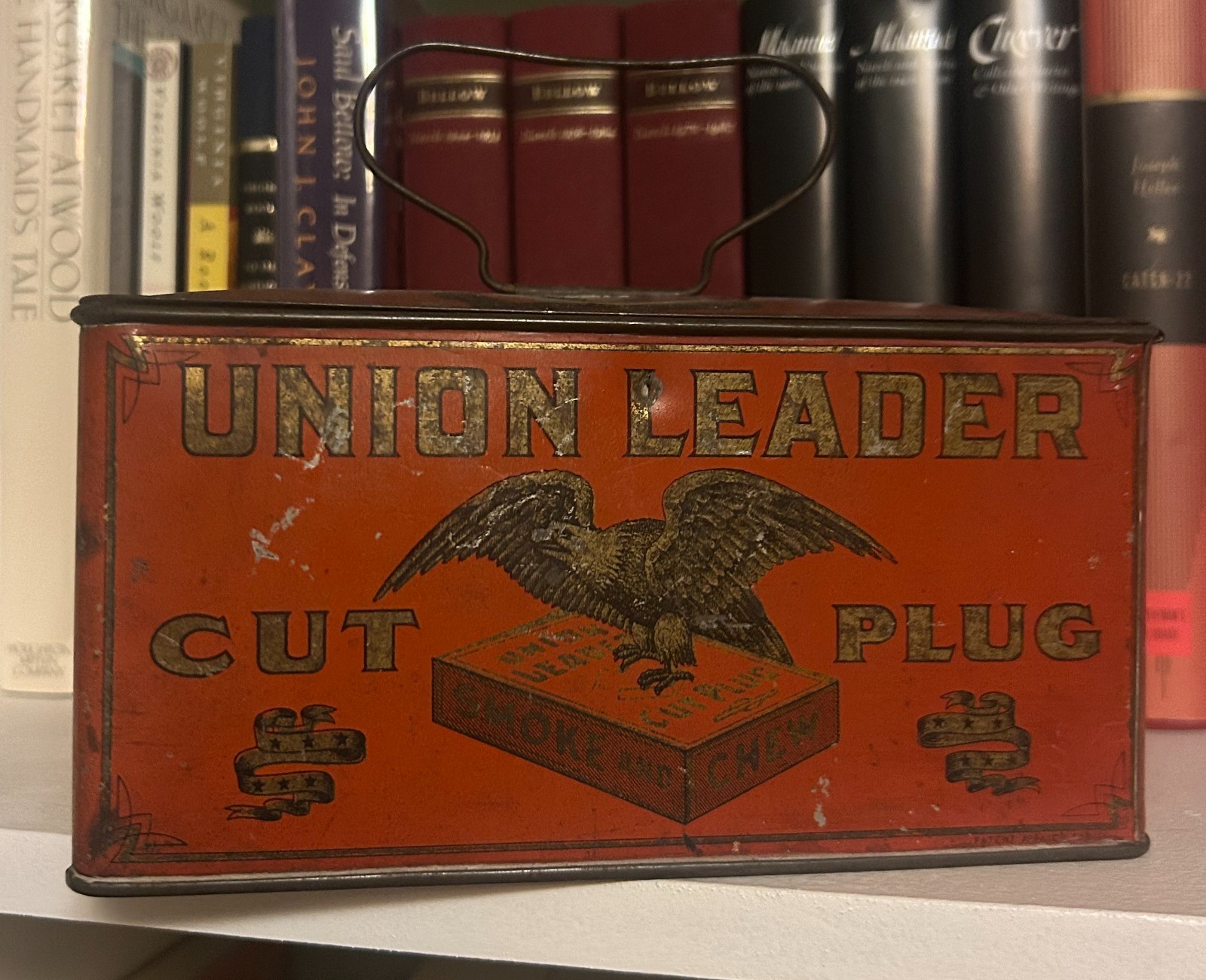 Vintage 1900’s UNION LEADER Cut Plug Tobacco General Store Ad Display Tin