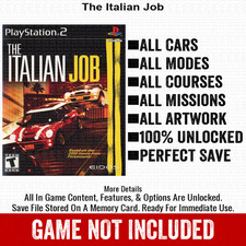 The Italian Job 100 PS2 Memory Card All CHEATS ITEMS