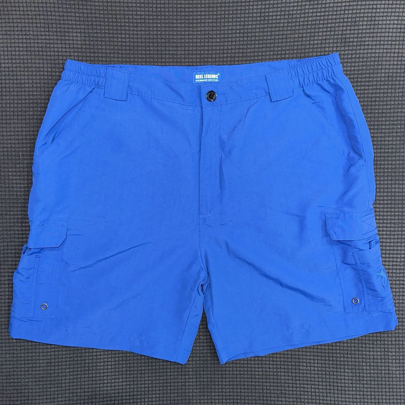 Reel Legends Blue Fishing Shorts Mens XL Cargo Hybrid Beach Shorts