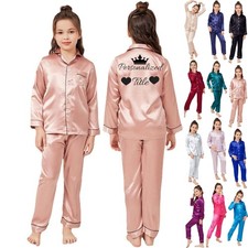 UK Personalized Pyjamas Birthday Girl Squad Nightwear Pjs Outfits Kids Glitter