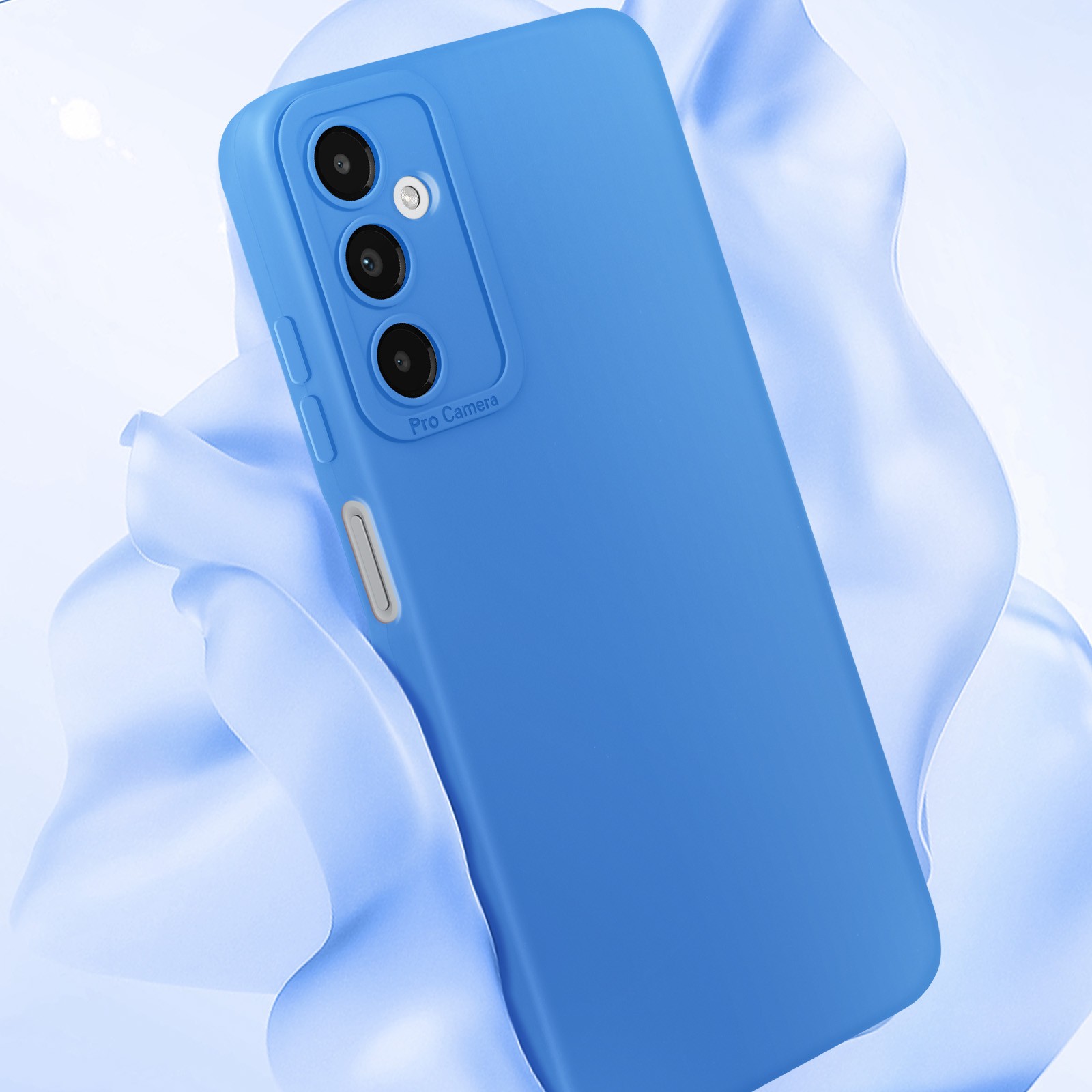 Coque Galaxy A05s anti-rayure caméra arrière en silicone bleu - 4