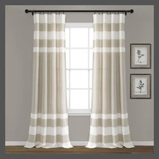 Set of 2 84"x40" Coastal Cape Cod Stripe Yarn Dyed Cotton Light