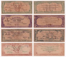 1942 US Philippines CAGAYAN 1, 2 & 5 Pesos WW2 Emergency Peso Certificate Issue