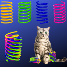 Cat Spring Toy, 60 Pcs Cat Kittens Toys Plastic Colorful Spiral Springs