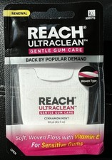 Listerine Reach Cinnamon Mint Dental Floss Gentle Gum Care Woven Soft 50yd NEW