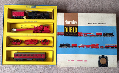 Hornby Dublo 2 Schienen selten Glanz Pannenkran Set 69550 hat großes Sicherheitsventil