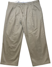NEW Haggar Work to Weekend Mens Original Fit Tan Khaki Pants 44x29 No Iron Pleat