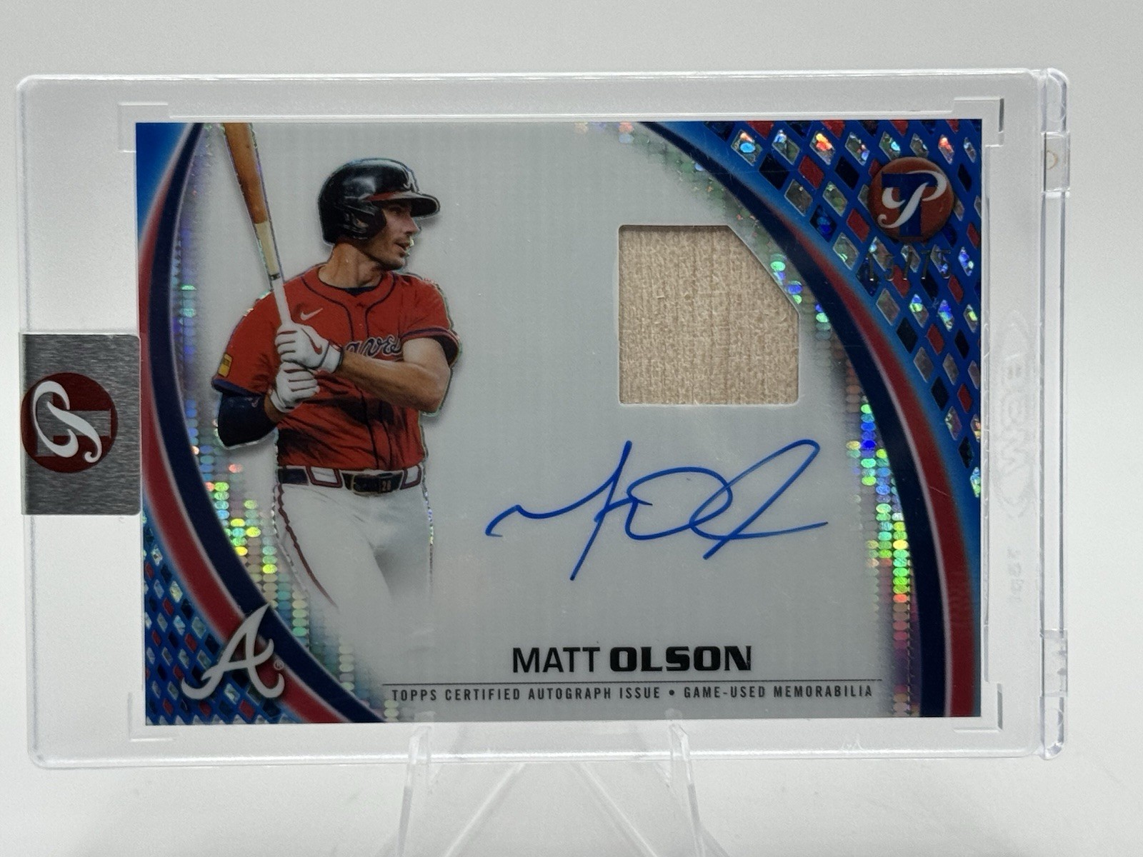 2026 Topps Pristine Matt Olson Pristine Pieces Auto Game Relic #/75 Blue Braves