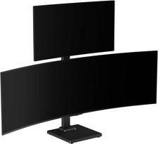 Dual Monitor Stand with Base Vertical Stack Screen Free-Standing Monitor
