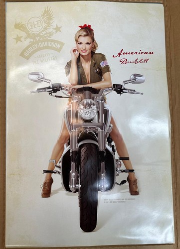 2009 Harley Davidson American Bombshell 2 Sided Poster Marisa Miller 22" x 33"