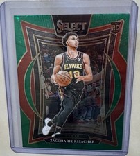2024-25 Panini Select Zaccharie Risacher RC Green Star Prizm Concourse #86 Hawks