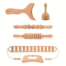 6 in 1 Wood Relax Massage Tool Set  For Relief, Relaxation And Muscle Relax Mass
