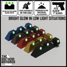 Glow Dot Pistol Night Sights Fits Glock® – Glow Style Bright Sights All Colors
