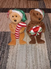 Ty Beanie Babies Lot of Two Holiday Teddys  "YUMMY & TASTY" Clean Soft