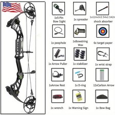 Compound Bow Arrow 40-75lbs CNC Archery 350FPS Shooting Hunting L/RH Pulley Bow