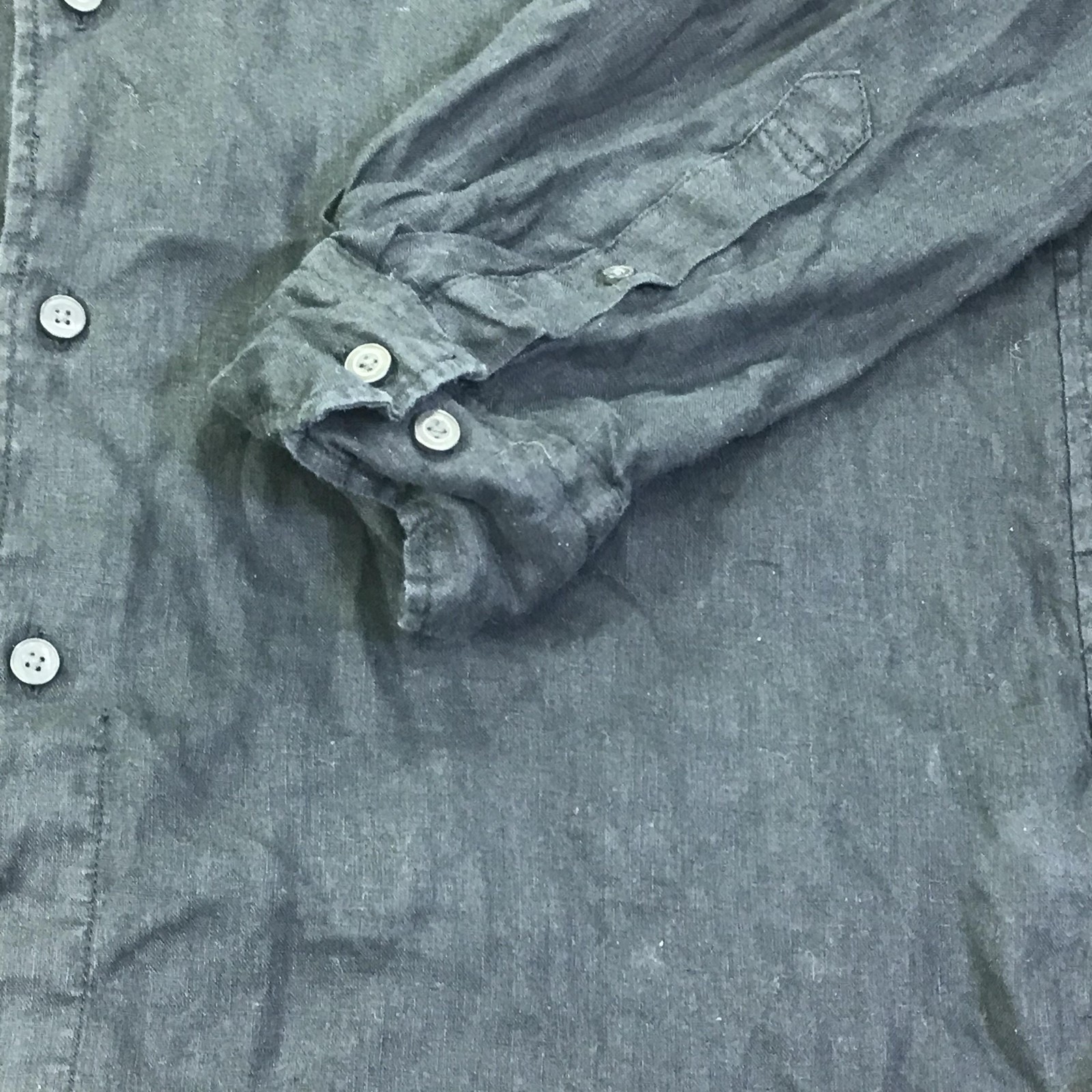 Uniqlo Shirt Mens XL Black 100% Linen Long Sleeve Button Up Casual Top thumbnail 3