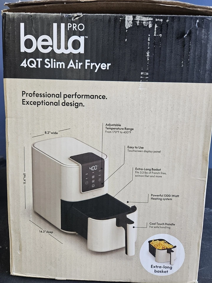 Freidora de aire delgada Bella Pro 4QT con pantalla táctil y 2 años de garantía Foto 2 de 2