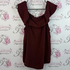 Naked Zebra top shirt ruffle frill detail dark red orange Burgundy flowy