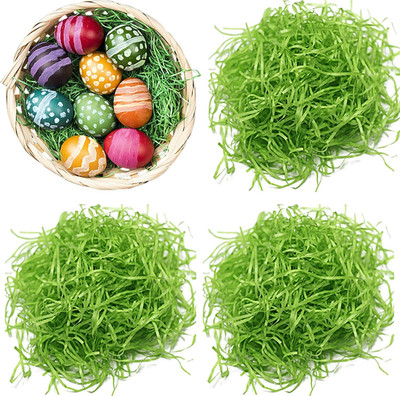 1/2 LB Easter Green Grass Large Pack Green Raffia Grass Recyclable Shred Paper f