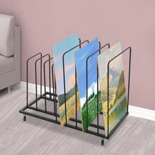 Art Storage Rack with Wheels, Art Drying Rack, Rolling Art Painting Display Rack