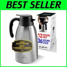 Large Vacuum Insulated Carafe for Coffee, Tea & Hot Cocoa – 12 Hour Hot Storage