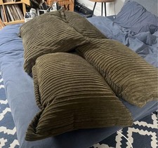Four Moss Green Bolster Cushions - 50x80cm - Jumbo Cord - DFS Rest Sofa Cushions