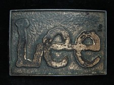 PB11134 VINTAGE 1970s  LEE  WESTERN WEAR CLOTHING COMPANY BRASSTONE BUCKLE