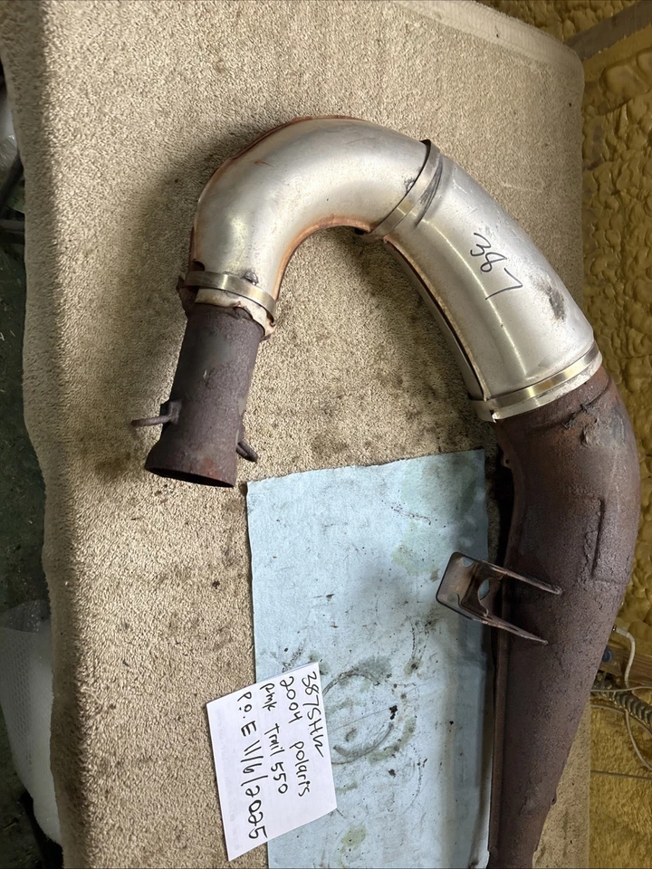 2004 Polaris RMK trail 550 exhaust pipe expansion chamber 387 - Image 2 of 4