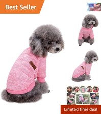 Classic Soft Puppy Sweater - Warm Lightweight Pet Apparel in Pink, Size M